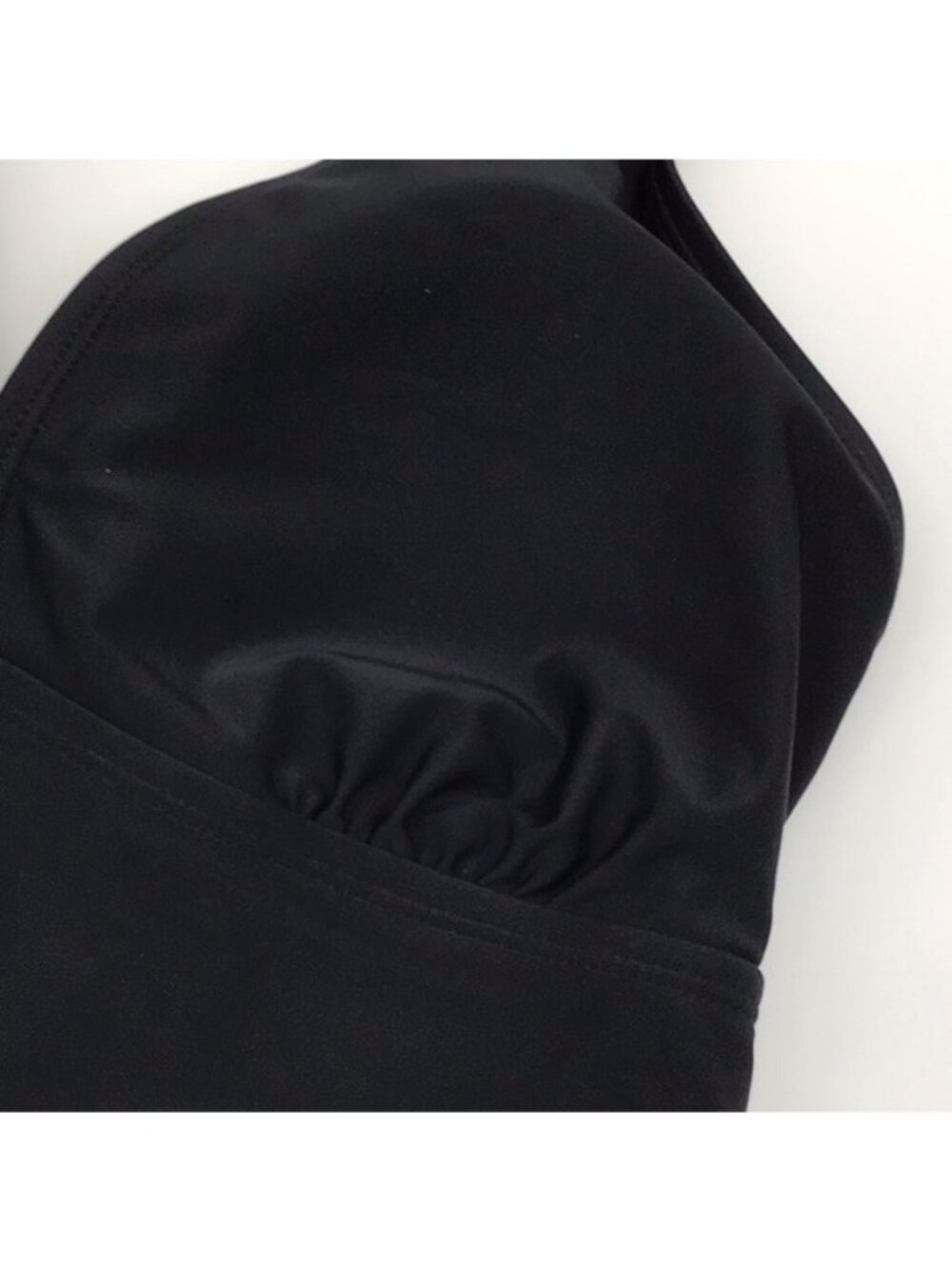 Old Navy S Black Halter Swimdress Ruched Tankini Top With Built In Shelf Bra - Picture 6 of 8